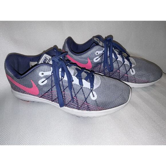 Nike Women’s Flex Fury Gray Pink Running Shoes 819135-501 Women’s Size 7.5 - Picture 1 of 7